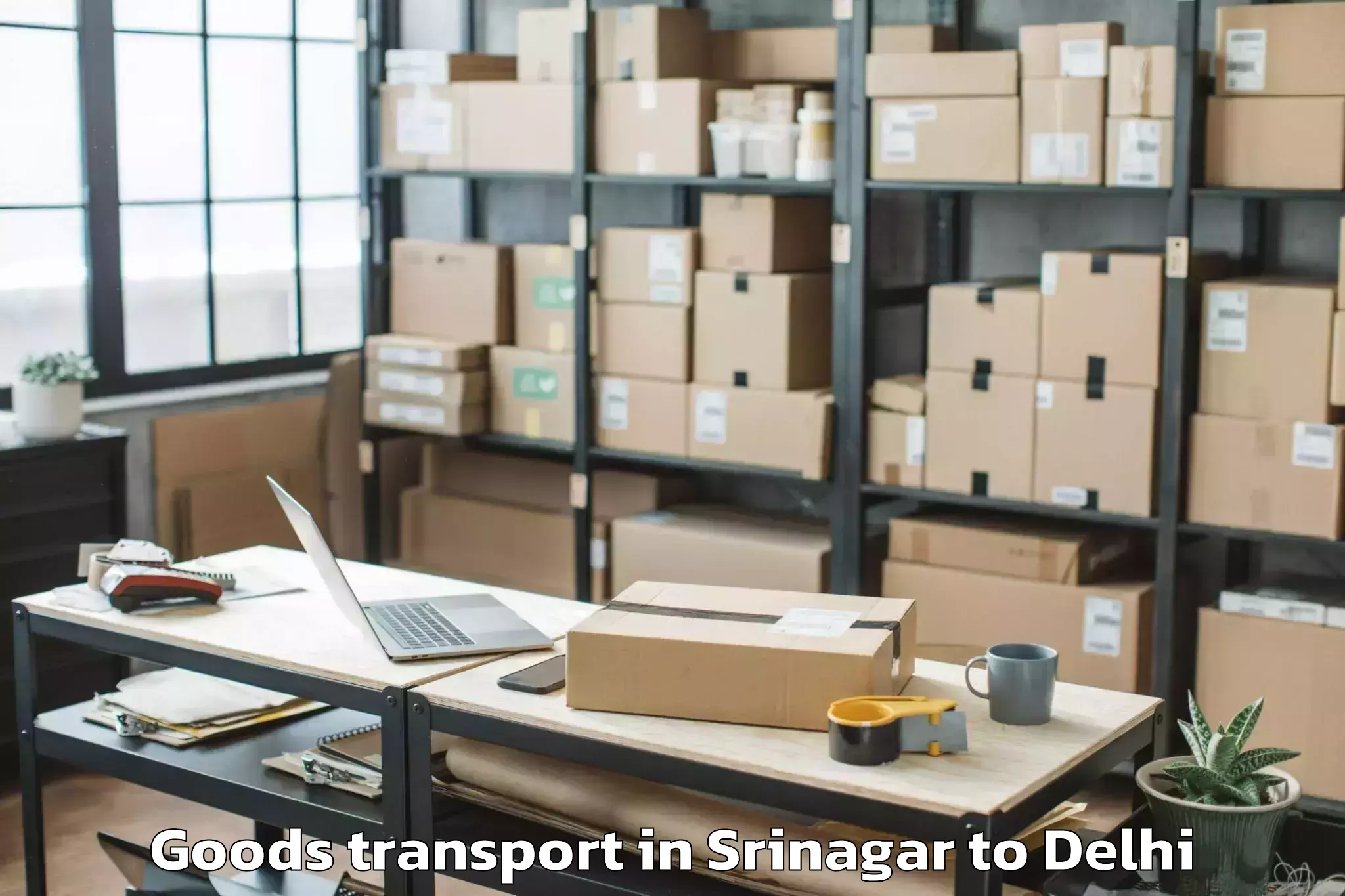 Book Srinagar to Parsvnath Mall Akshardham Goods Transport Online